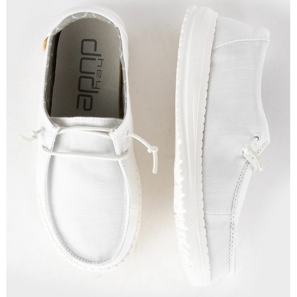 Hey Dude Classic White Loafers